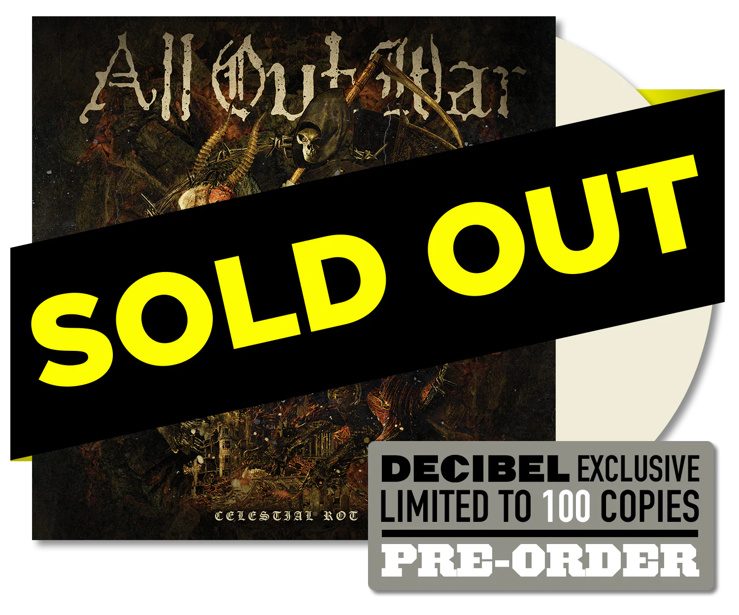 All Out War - Celestial Rot BONE WHITE DECIBEL EXCLUSIVE COLORED VINYL