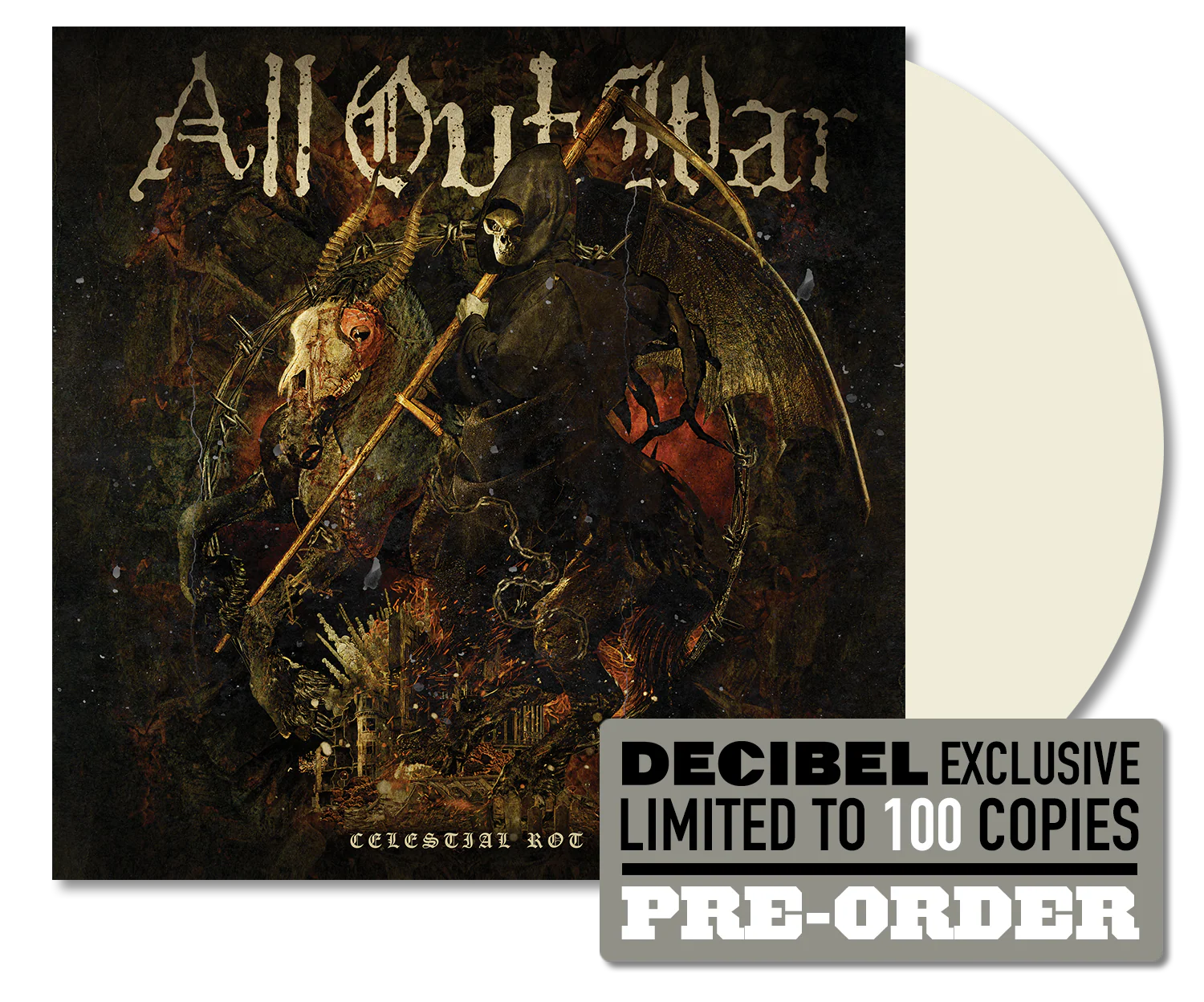 All Out War - Celestial Rot BONE WHITE DECIBEL EXCLUSIVE COLORED VINYL - Image 2