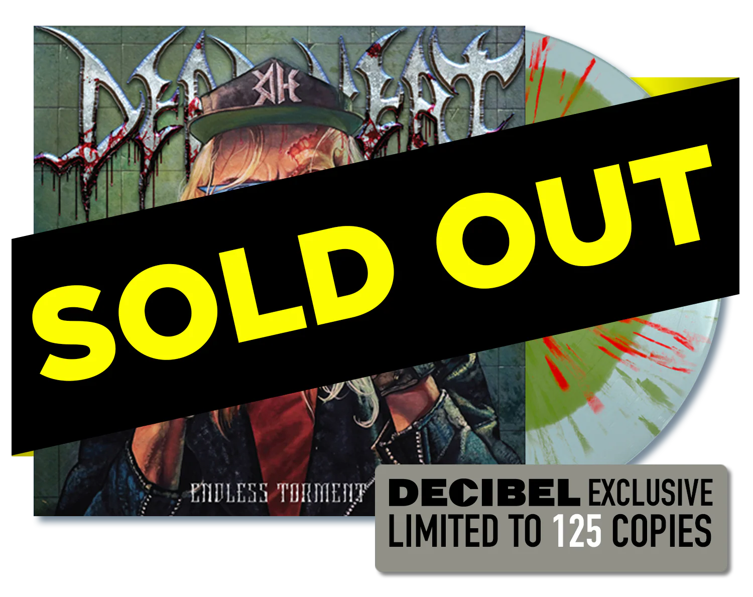 DEAD HEAT - ENDLESS TORMENT EP CLEAR GREEN INSIDE ULTRA CLEAR W/ CLEAR GREEN & SOLID RED SPATTER COLORED VINYL