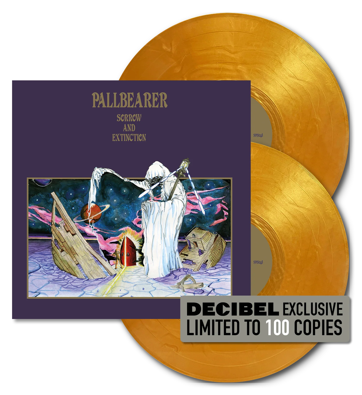 PALLBEARER – SORROW AND EXTINCTION [EXCLUSIVE DECIBEL HALL OF FAME GOLD MEDAL EDITION 2 x LP VINYL] - Image 2
