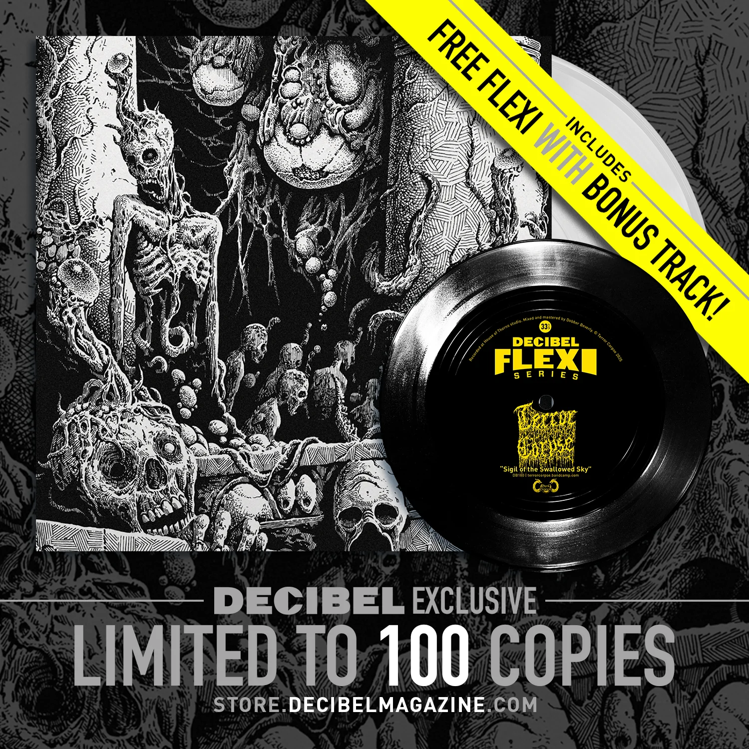 TERROR CORPSE - ASH ECLIPSES FLESH [DECIBEL EXCLUSIVE GHOSTLY WHITE COLORED VINYL] - Image 2